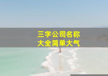 三字公司名称大全简单大气,公司起名字大全三字