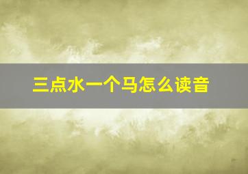 三点水一个马怎么读音,马字加个泽字去了三点水念什么