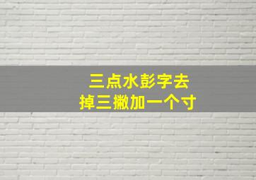 三点水彭字去掉三撇加一个寸,三点水彭是什么字