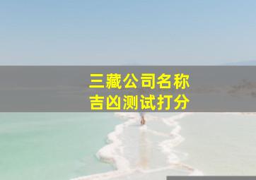 三藏公司名称吉凶测试打分,公司名称打分测试测公司名字免费测名字