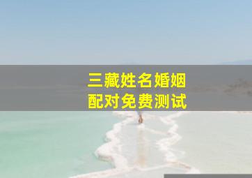 三藏姓名婚姻配对免费测试,三藏姓名打分