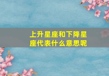 上升星座和下降星座代表什么意思呢,上升星座和下降星座代表什么意思呢图片