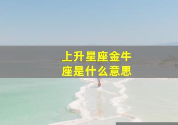 上升星座金牛座是什么意思,上升金牛座的特点