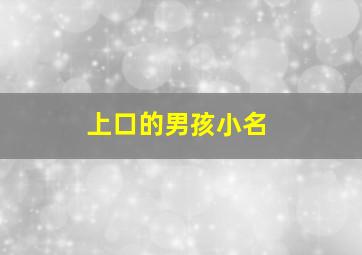 上口的男孩小名,男孩小名上上