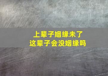 上辈子姻缘未了这辈子会没姻缘吗,上辈子有姻缘表现