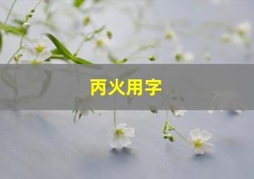 丙火用字,丙火含义