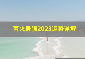 丙火身强2023运势详解,丙火日是什么意思