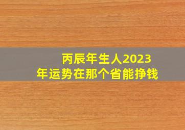 丙辰年生人2023年运势在那个省能挣钱,2023年4月20日出生的人命硬不硬财路通四海