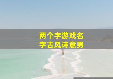 两个字游戏名字古风诗意男,两个字的古风游戏名字