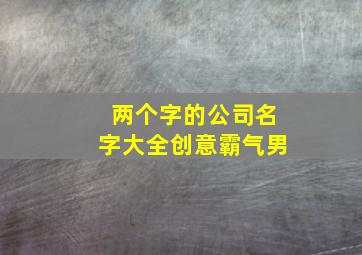 两个字的公司名字大全创意霸气男,两个字公司名字大全参考