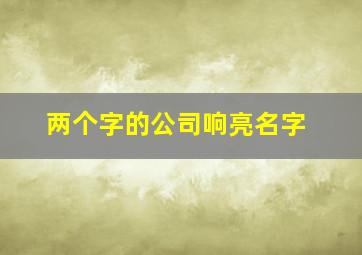 两个字的公司响亮名字,两个字得公司名称