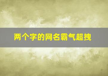 两个字的网名霸气超拽