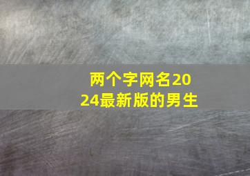 两个字网名2024最新版的男生,两个字网名2024最新版的男生霸气