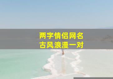 两字情侣网名古风浪漫一对,两字古风优雅情侣网名