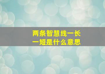 两条智慧线一长一短是什么意思,两条智慧线是什么样的