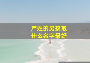 严姓的男孩取什么名字最好,严姓男孩名字大全姓严的男孩