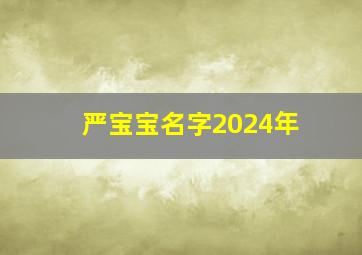 严宝宝名字2024年