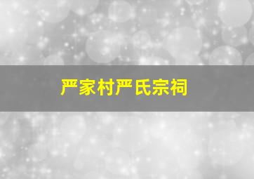 严家村严氏宗祠,严氏祖祠