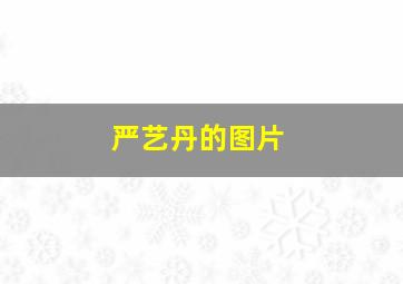 严艺丹的图片,严艺丹的老公资料