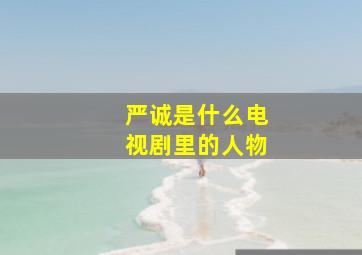 严诚是什么电视剧里的人物,许宁严诚的小说叫什么名字