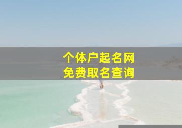 个体户起名网免费取名查询,个体户取名