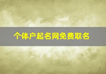 个体户起名网免费取名,个体起名大全免费