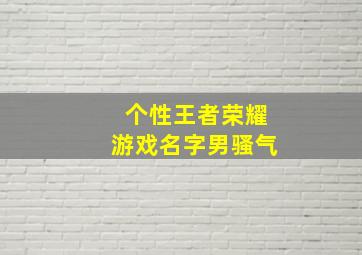 个性王者荣耀游戏名字男骚气,王者荣耀游戏名称男生王者荣耀游戏网名大全