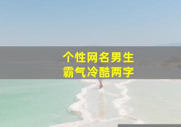 个性网名男生霸气冷酷两字,两个字的网名男生霸气