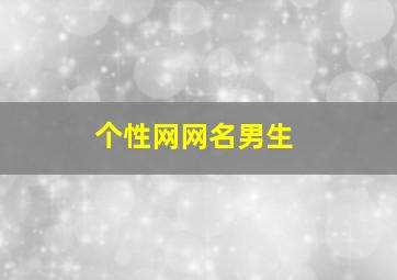 个性网网名男生,个性网名男生简单气质