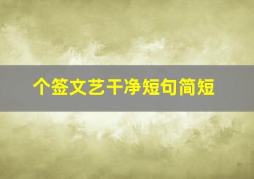 个签文艺干净短句简短,个签短句干净治愈简短