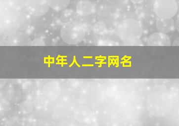 中年人二字网名