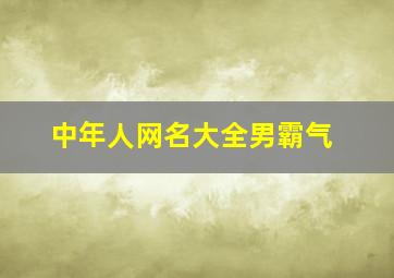 中年人网名大全男霸气,适合中年人的网名最火300个