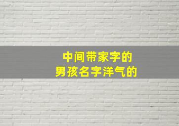 中间带家字的男孩名字洋气的,中间带家字的男孩名字洋气的有哪些