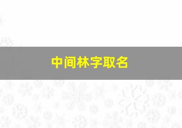 中间林字取名,名字中带林的名字