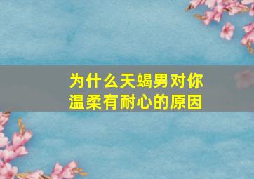 为什么天蝎男对你温柔有耐心的原因,天蝎男追女半年来都很粘很热情