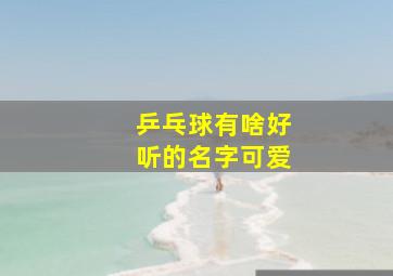 乒乓球有啥好听的名字可爱,乒乓球有啥好听的名字可爱一点