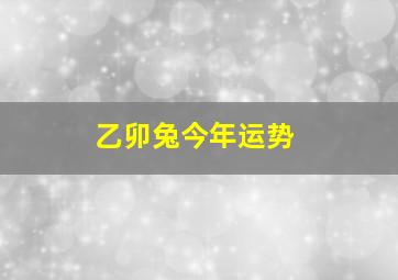 乙卯兔今年运势,乙卯年属兔的2024年运气