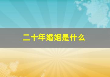 二十年婚姻是什么,二十年婚姻是什么婚姻啊知乎小说