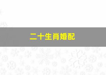 二十生肖婚配,十二生肖最佳婚配表