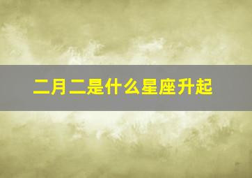 二月二是什么星座升起,二月二是什么星座的