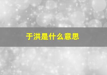 于洪是什么意思,中海城是什么意思