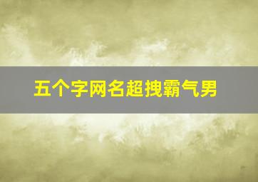 五个字网名超拽霸气男,五个字的霸气网名