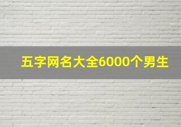 五字网名大全6000个男生,五个字的网名