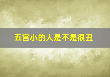 五官小的人是不是很丑,五官小的人是不是很丑呢