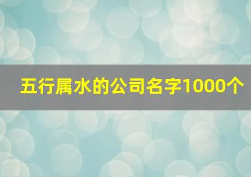 五行属水的公司名字1000个,五行属水最吉利的字公司名字