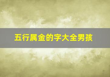 五行属金的字大全男孩,男孩五行属金的名字大全