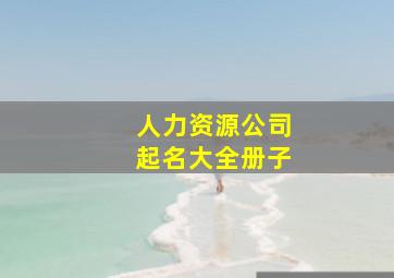 人力资源公司起名大全册子,人力资源公司名字大气好听