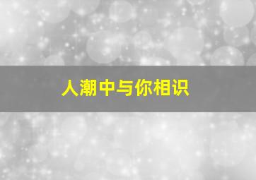 人潮中与你相识,人潮中遇见你的句子