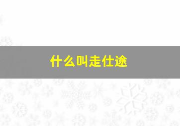 什么叫走仕途,什么是走仕途