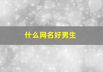 什么网名好男生,什么网名好听男生